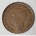 AUSTRALIA 1944 . ONE 1 PENNY . ERROR . OFF CENTRE MIS-STRIKE . BIG LIP